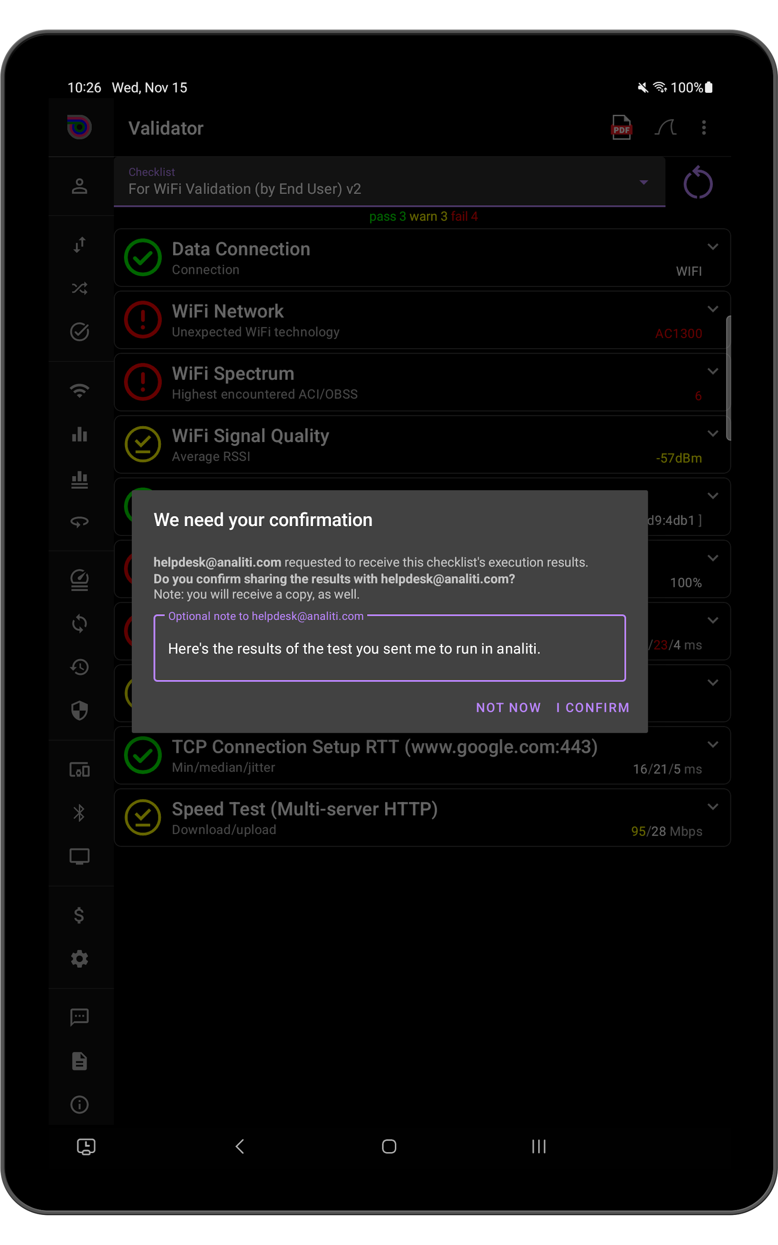 Validator PDF Prompt dialog